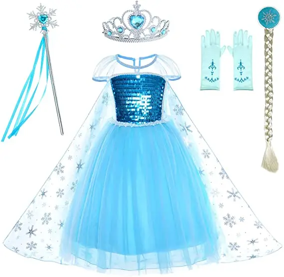 Hot selling Short Sleeve Elsa Princess Costumes Birthday Dress Up for Little Girls with Crown,Mace, Accessories 3-12 Years
Hot selling Short Sleeve Elsa Princess Costumes Birthday Dress Up for Little Girls with Crown,Mace, Accessories 3-12 Years