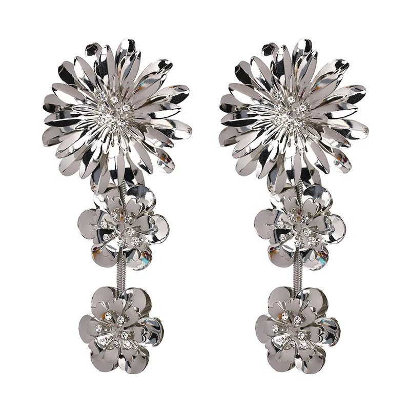 New Flower Earrings for Women Ladies Long Drop Dangle Earrings Cross-border Earrings Jewelry, Silver
New Flower Earrings for Women Ladies Long Drop Dangle Earrings Cross-border Earrings Jewelry, Silver