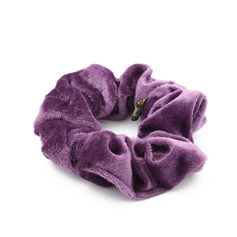 Women Elegant Velvet Solid Elastic Hair Bands Scrunchies Tie Hair Rubber Band Headband Lady Hair Accessories  N0001