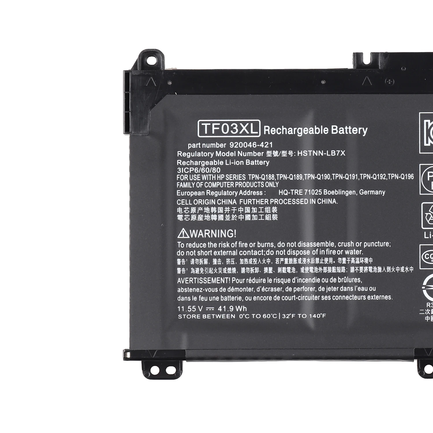 Tf Xl V W Lithium Ion Batteries Laptop Battery For Hp Cd