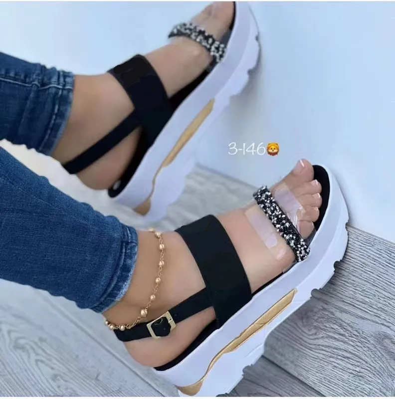 Women Rhinestone Peep Toe Thick Bottom Sandals Flats Plus Size Slip-on Casual Sandals
Women Rhinestone Peep Toe Thick Bottom Sandals Flats Plus Size Slip-on Casual Sandals