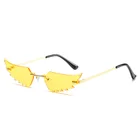 Glasses 2020 New Diamond Feather Glasses Fashionable Rimless Sunglasses Women