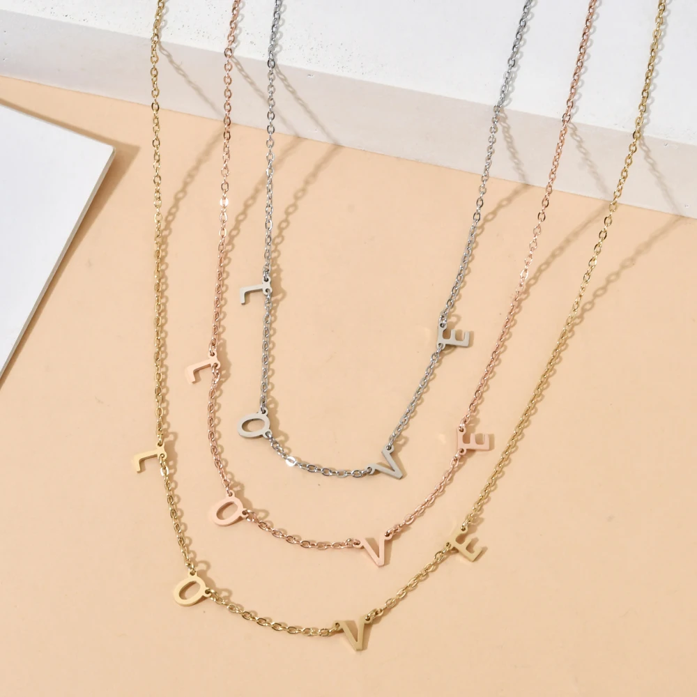 Cute Initial Letter LOVE MAMA HOPE Necklaces for Women Stainless Steel Jewelry Letters Necklace Chain Mother Day Gift
Cute Initial Letter LOVE MAMA HOPE Necklaces for Women Stainless Steel Jewelry Letters Necklace Chain Mother Day Gift