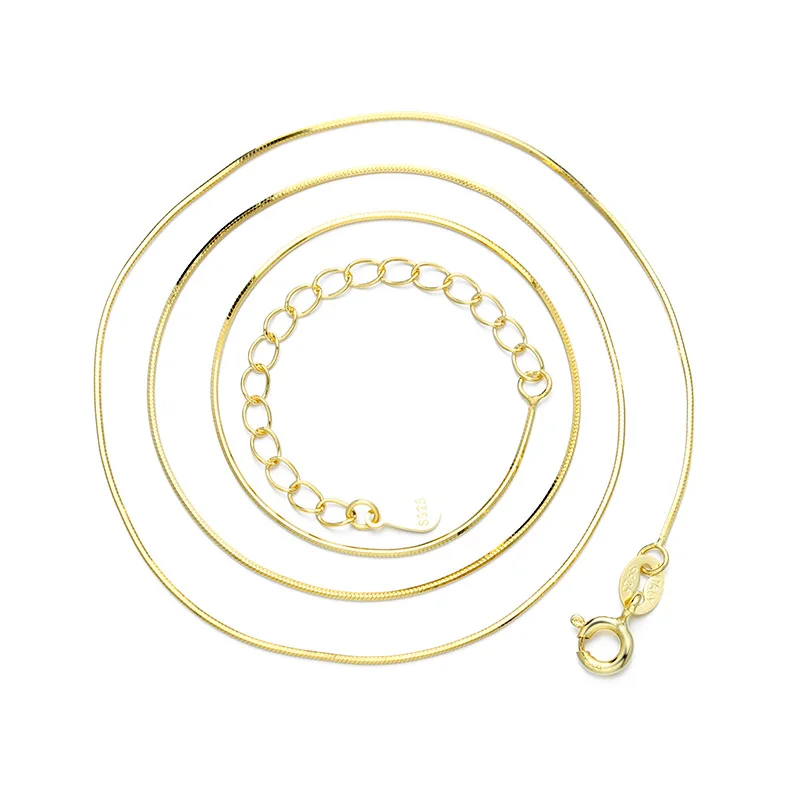 1mm Simple 925 Sterling Silver Platinum Snake Chain 18k Gold Plated Silver Cable Chain Necklace
1mm Simple 925 Sterling Silver Platinum Snake Chain 18k Gold Plated Silver Cable Chain Necklace
