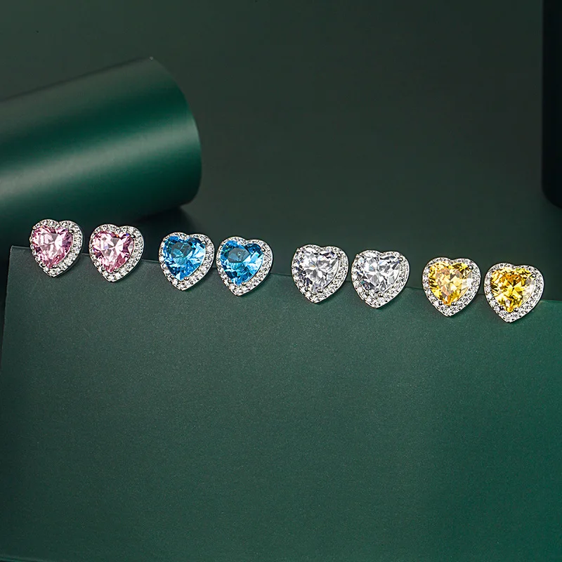 S925 Silver Needle Earrings Ins Love Heart-shaped Earrings Pink Diamond Yellow Diamond Earrings Female Jewelry
S925 Silver Needle Earrings Ins Love Heart-shaped Earrings Pink Diamond Yellow Diamond Earrings Female Jewelry
