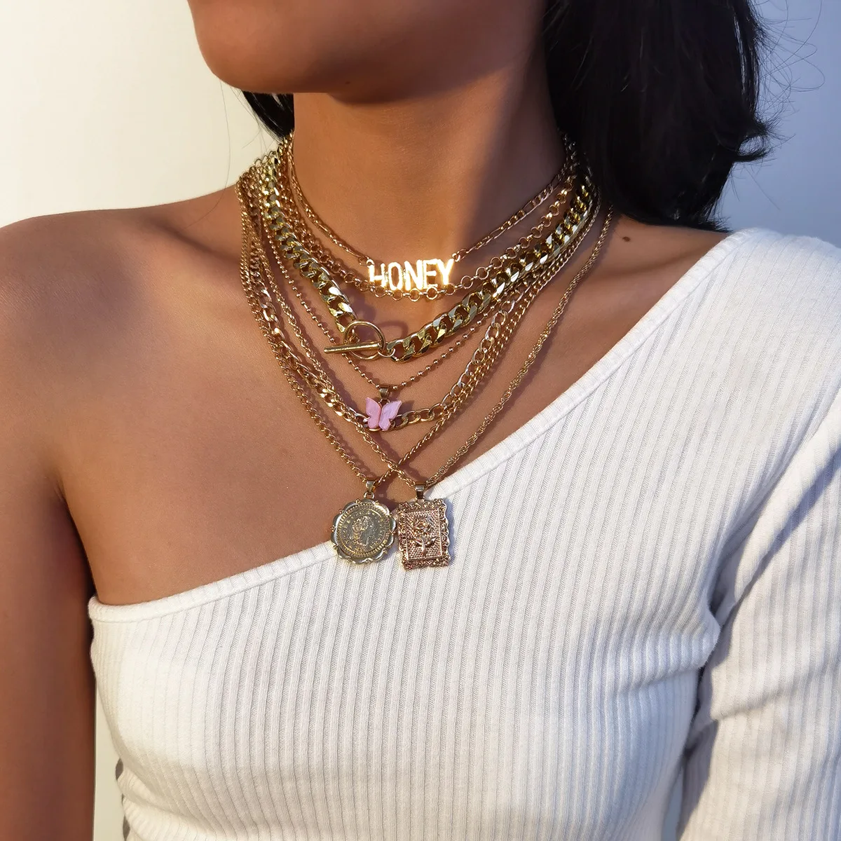 Personalised Custom Letter Pendant Necklace Gold Plated Multi Layer Cuban Chain Necklace Jewelry For Women
Personalised Custom Letter Pendant Necklace Gold Plated Multi Layer Cuban Chain Necklace Jewelry For Women