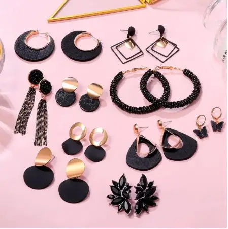 New Korean Statement Earrings for women Black Cute Acrylic Geometric Dangle Drop Gold Earrings Broncos 2021 Fashion Jewelry
New Korean Statement Earrings for women Black Cute Acrylic Geometric Dangle Drop Gold Earrings Broncos 2021 Fashion Jewelry