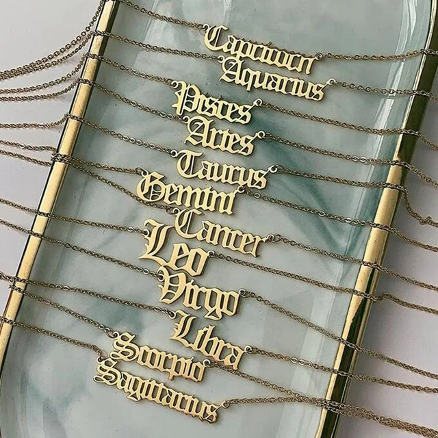wholesale astrology zodiac sign jewelry necklace gold plated staninless steel zodiac charm pendant zodiac name necklace chains
wholesale astrology zodiac sign jewelry necklace gold plated staninless steel zodiac charm pendant zodiac name necklace chains