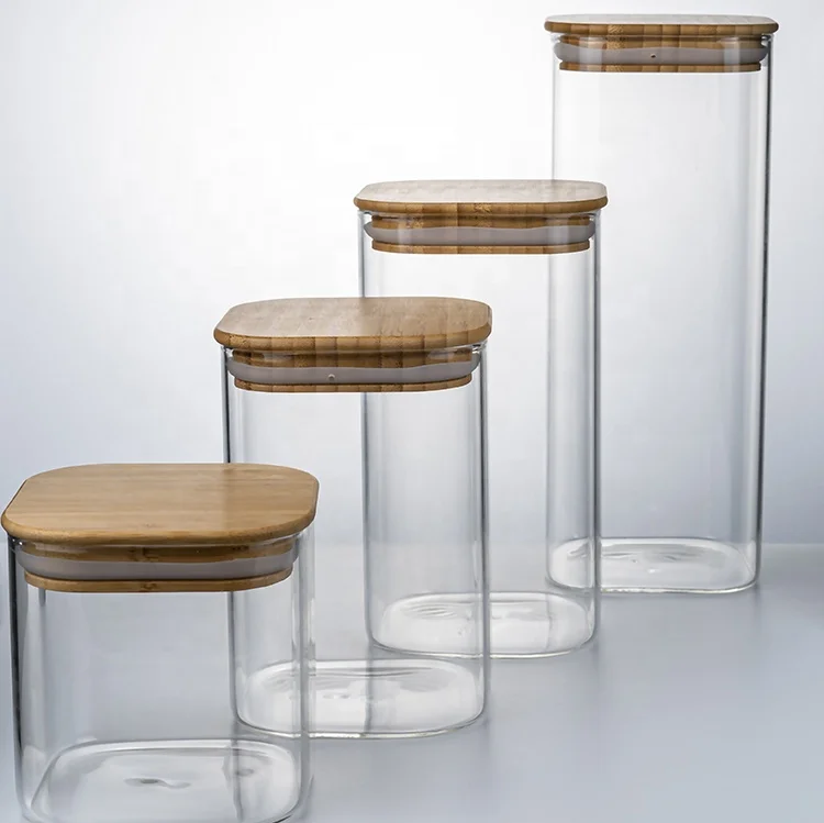 China Manufacturer kitchen food container svacuum square borosilicate glass storage jar with bamboo lid, Transparent
China Manufacturer kitchen food container svacuum square borosilicate glass storage jar with bamboo lid, Transparent