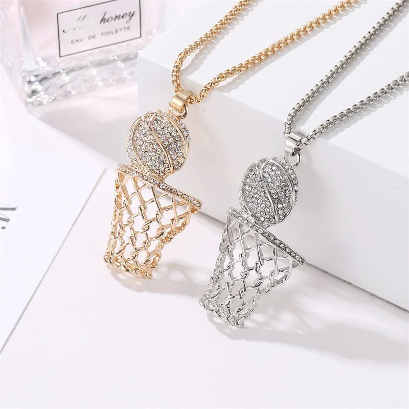 Hot Selling Hip Hop Rock Basketball Necklace Basketball Hoop Design Necklace Creative Personality Sports necklace For women
Hot Selling Hip Hop Rock Basketball Necklace Basketball Hoop Design Necklace Creative Personality Sports necklace For women