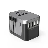 

4USB Type C quick charger US UK AU EU Universal travel adapter world adaptor plug AC power socket