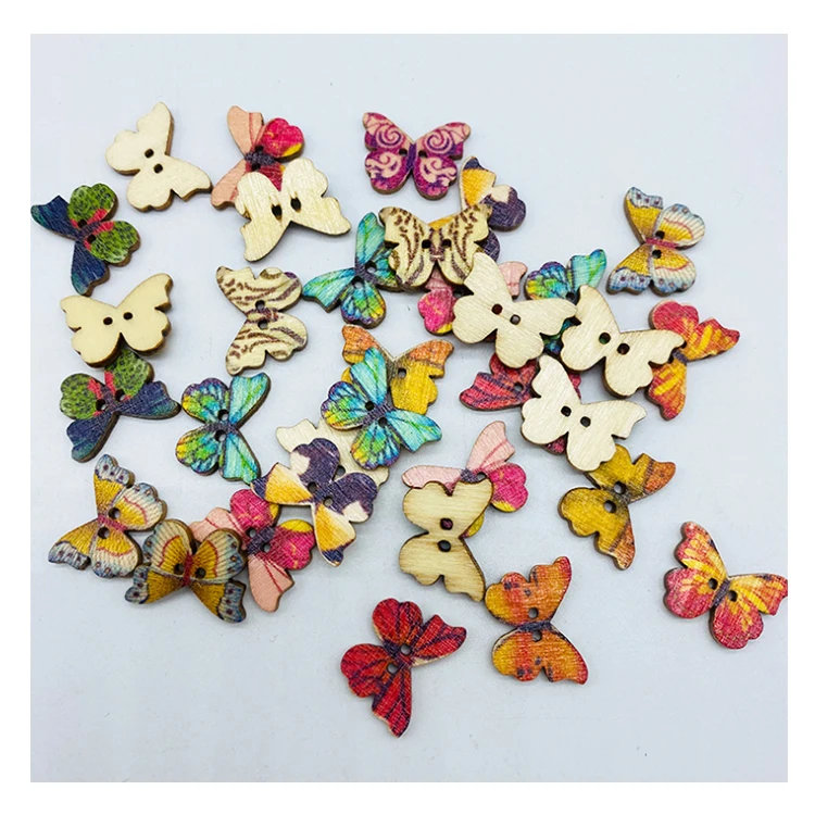 Bulk stock two hole colorful decorative wooden butterfly animal printing wood natural buttons, Customized
Bulk stock two hole colorful decorative wooden butterfly animal printing wood natural buttons, Customized