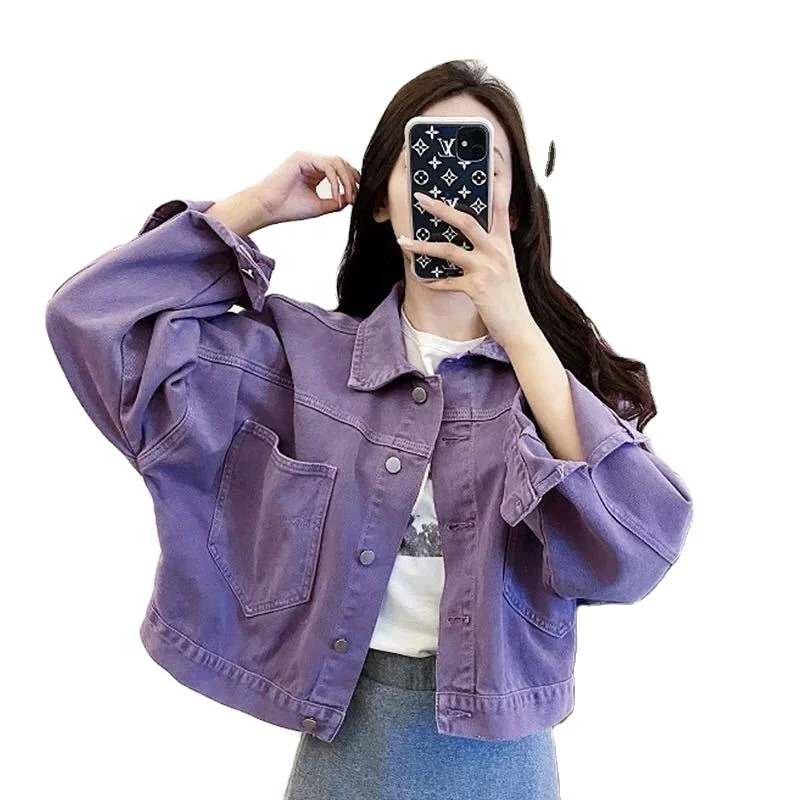 Purple Net Red Denim Casual Jacket Female Design Sense Small Crowd Spring Autumn Han Version of Loose-fitting Short Top.
Purple Net Red Denim Casual Jacket Female Design Sense Small Crowd Spring Autumn Han Version of Loose-fitting Short Top.