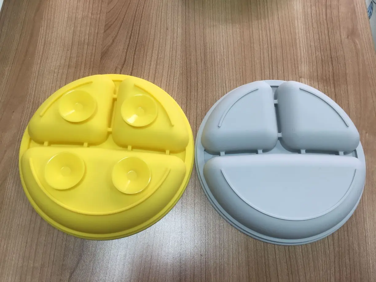 Upgrading Amazon seller Silicone Grip Dish with bottom Suction cup, Divided Plate and Baby Toddler Plate