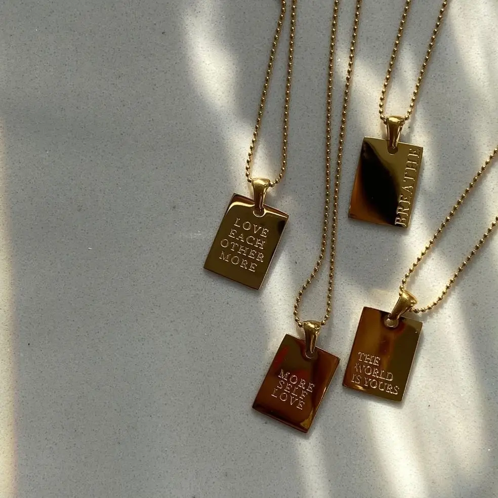 High End Personalised Jewelry Fashion Necklace Name Plate Square Pendant Men Women Necklaces, Gold, silver, rose gold
High End Personalised Jewelry Fashion Necklace Name Plate Square Pendant Men Women Necklaces, Gold, silver, rose gold