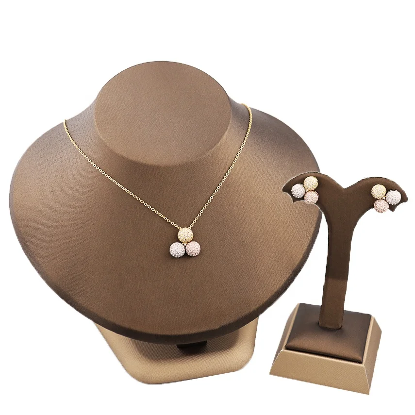 Classic three Half sphere shape jewelry sets necklace earring jewelry set gold plated Tricolor jewellery
Classic three Half sphere shape jewelry sets necklace earring jewelry set gold plated Tricolor jewellery
