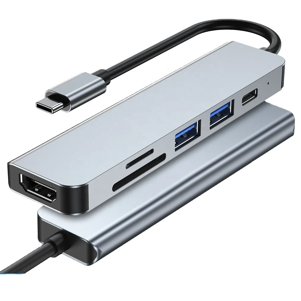 High quality 6 in1 usb type c hub adapter with 4k hdtv hd-mi for laptop mac-book type c station hub, Space gray
High quality 6 in1 usb type c hub adapter with 4k hdtv hd-mi for laptop mac-book type c station hub, Space gray