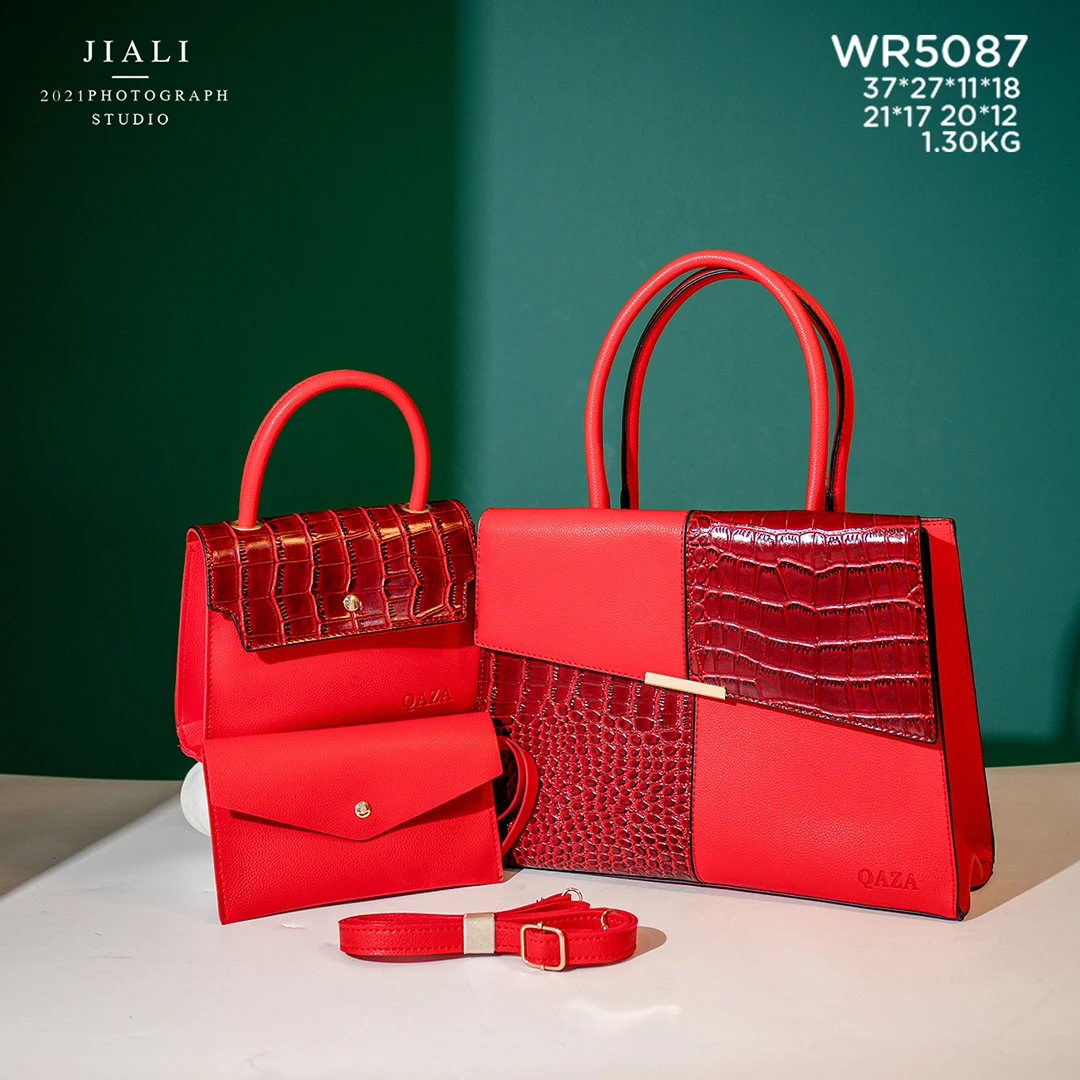 WR5087 Africa country hot sale 3 piece a set quality pu leather handbags for Women, Red/brown/pink/camel/green/black
WR5087 Africa country hot sale 3 piece a set quality pu leather handbags for Women, Red/brown/pink/camel/green/black