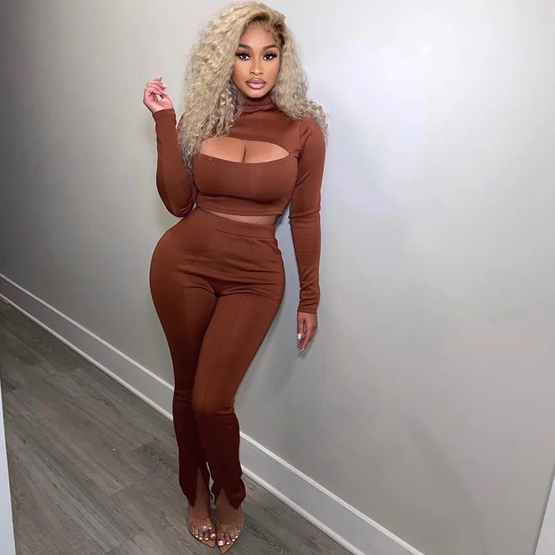 H7718 - new arrival women fashion long sleeve solid hollow out jogging suit two piece set
H7718 - new arrival women fashion long sleeve solid hollow out jogging suit two piece set