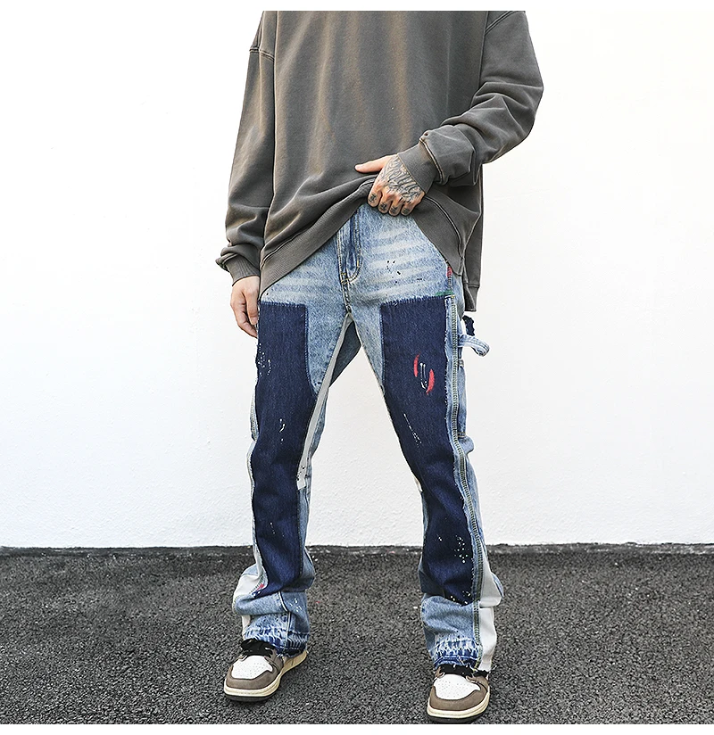 OEM FOG private blue fashion brand drop shipping stock brushed paint denim boot cut jeans men
OEM FOG private blue fashion brand drop shipping stock brushed paint denim boot cut jeans men