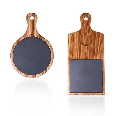 Wholesale natural ebony wood square stone pizza plate cutting board with handle, Black/natural
Wholesale natural ebony wood square stone pizza plate cutting board with handle, Black/natural