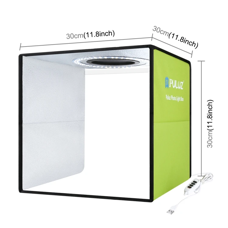 PULUZ 30cm Folding Portable Ring Light Photo Lighting Studio Shooting Tent Box Kit with 6 Colors Backdrops, 30cm x 30cm x 30cm
PULUZ 30cm Folding Portable Ring Light Photo Lighting Studio Shooting Tent Box Kit with 6 Colors Backdrops, 30cm x 30cm x 30cm