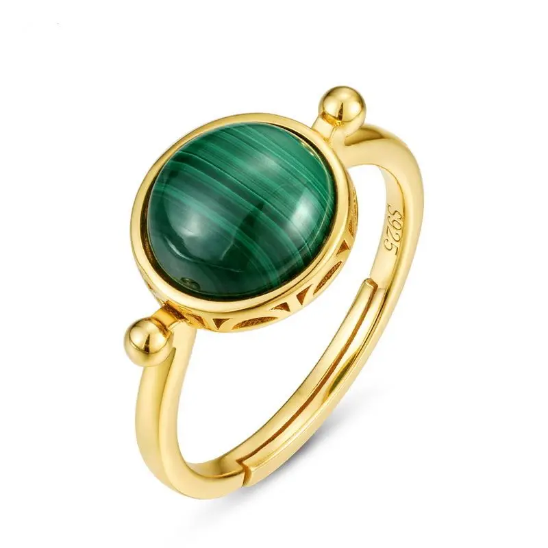 2020 wholesale beautiful natural malachite jewelry ring adjustable 925 sterling silver ring, Gold color
2020 wholesale beautiful natural malachite jewelry ring adjustable 925 sterling silver ring, Gold color