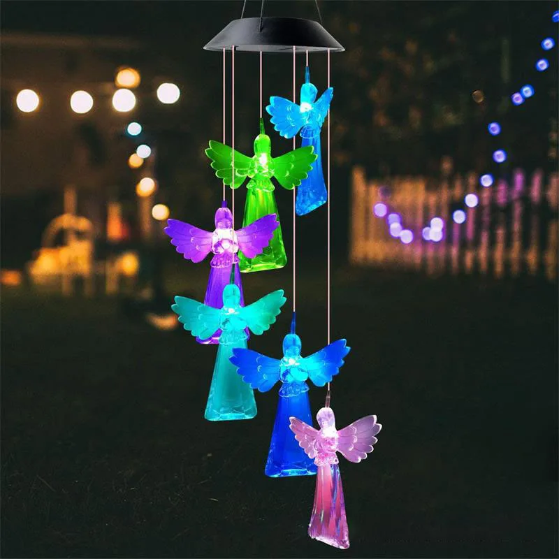 Garden Decorative Lights Solar Powered Waterproof Romantic Led Angel Wind Chimes Outdoor Led Waterproof Light Wind Bell
Garden Decorative Lights Solar Powered Waterproof Romantic Led Angel Wind Chimes Outdoor Led Waterproof Light Wind Bell