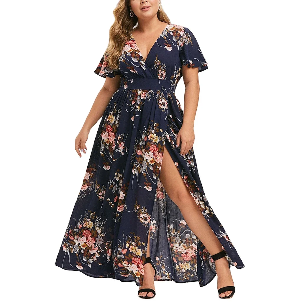 A-line Floral Printing Chiffon Woman Dress Summer Long Dresses Plus Size Women Clothing Maxi Casual Dress
A-line Floral Printing Chiffon Woman Dress Summer Long Dresses Plus Size Women Clothing Maxi Casual Dress