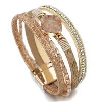 Stone Charm Leather Bracelets For Women 2020 Fashion Crystal Ladies Boho Multilayer Wide Wrap Bracelet Female Jewelry
Stone Charm Leather Bracelets For Women 2020 Fashion Crystal Ladies Boho Multilayer Wide Wrap Bracelet Female Jewelry