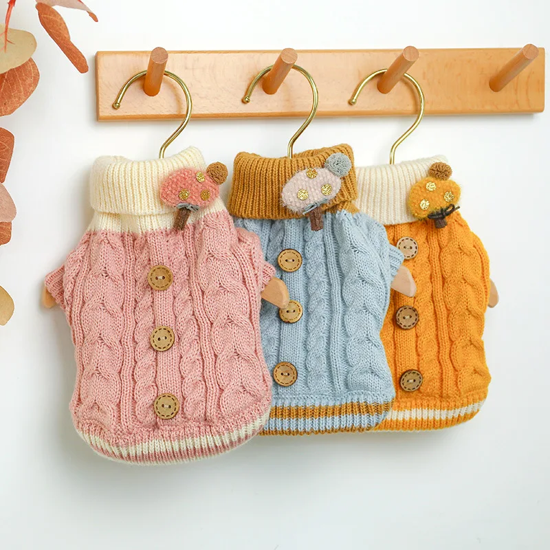 Hot Sale Comfortable Warm Cute Pet Clothes Small Dog Knitted Braid Turtleneck Dog Winter Sweater, 3 colors
Hot Sale Comfortable Warm Cute Pet Clothes Small Dog Knitted Braid Turtleneck Dog Winter Sweater, 3 colors