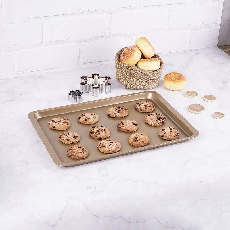 Professional 14.5 Inch Baking Sheet&Pans Set for Oven Cooking With Nonsitck. Kitchen Cooking Utensils and Bakeware Set, Black&gold
Professional 14.5 Inch Baking Sheet&Pans Set for Oven Cooking With Nonsitck. Kitchen Cooking Utensils and Bakeware Set, Black&gold