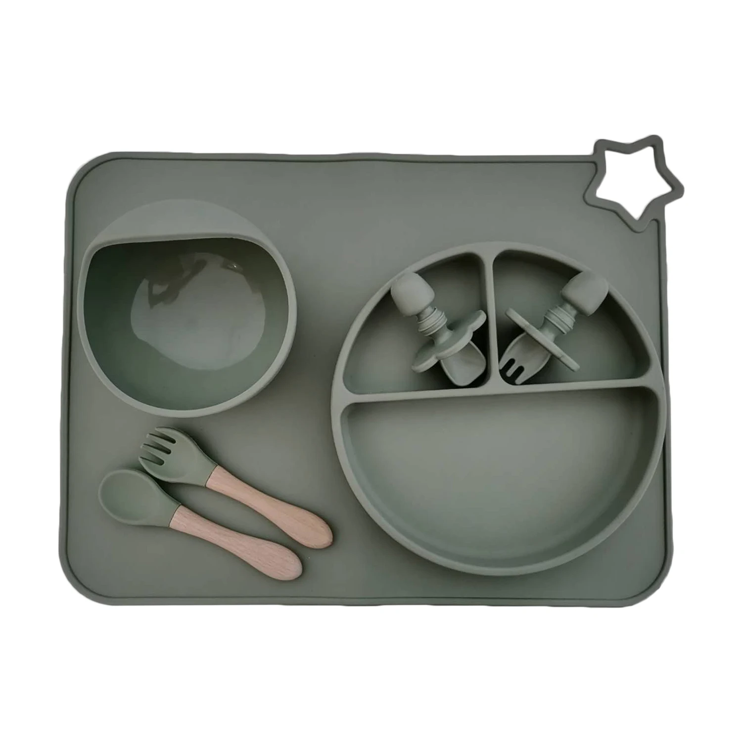 Factory Price Food Grade Silicone Baby Feeding Set Placemat Bowl Plate Spoon, Customized
Factory Price Food Grade Silicone Baby Feeding Set Placemat Bowl Plate Spoon, Customized