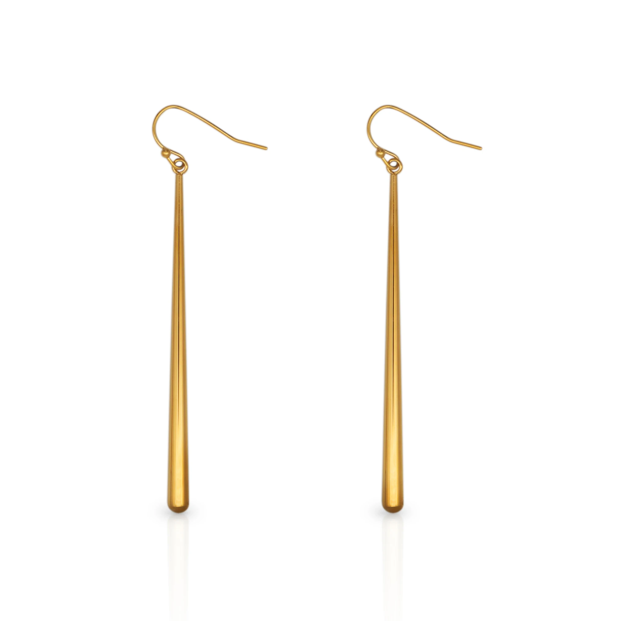 Chris April in stock 316L Stainless Steel PVD gold plated minimalist stick drop earring
Chris April in stock 316L Stainless Steel PVD gold plated minimalist stick drop earring