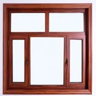 Wooden Energy saving tempered g;ass windows, double glazing aluminum windows