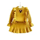New style 2019 autumn winter kids clothing girl children dress korean clothes knits long sleeve sweater jacket skirt two sets