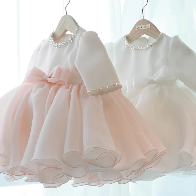 Long sleeve Pink soft tulle Ruffle Flower Girl Dress wedding Boat Neck children clothes girl dresses, As image
Long sleeve Pink soft tulle Ruffle Flower Girl Dress wedding Boat Neck children clothes girl dresses, As image