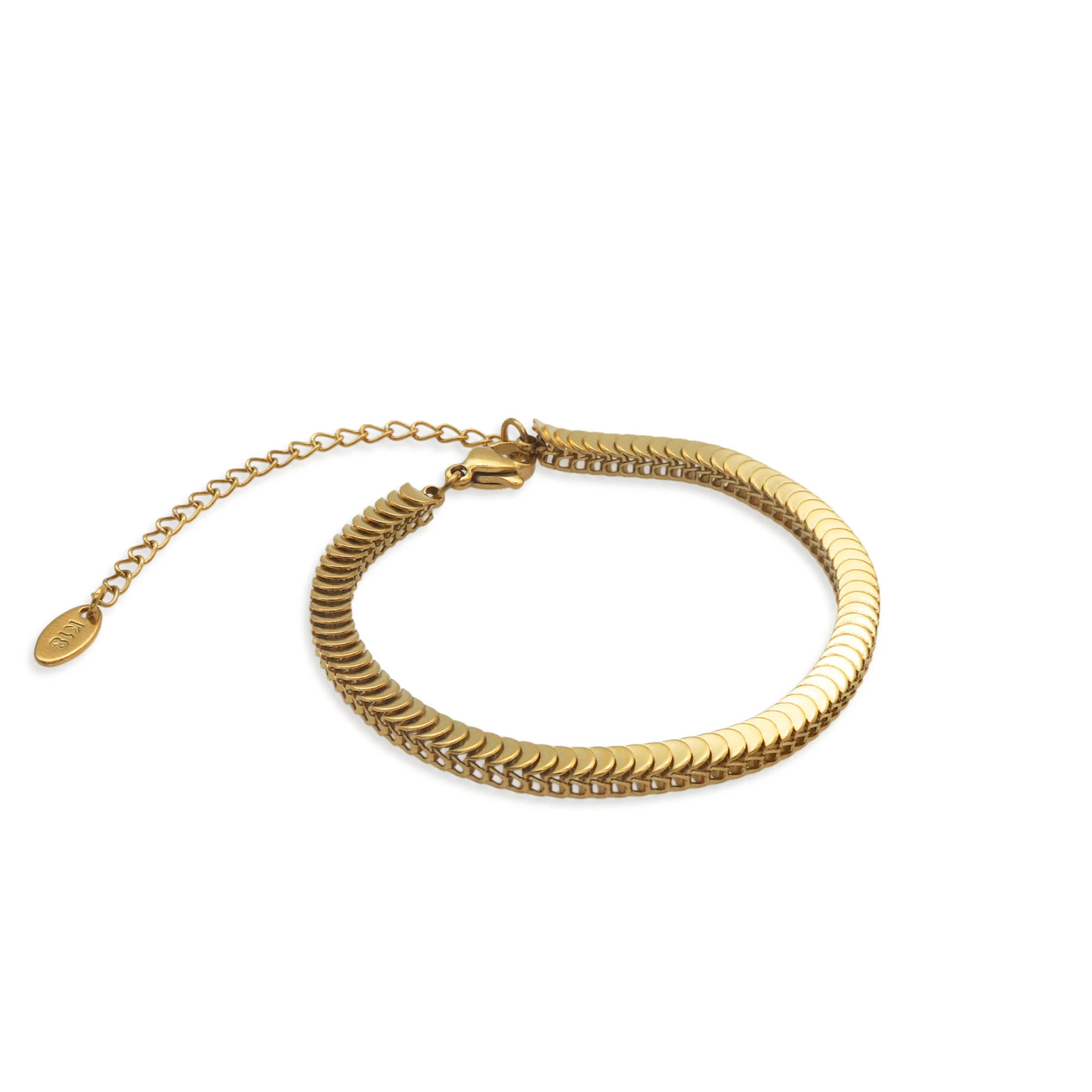 Chris April in stock fashion jewelry PVD gold plated 316L stainless steel flake leaf chain Bracelet for women
Chris April in stock fashion jewelry PVD gold plated 316L stainless steel flake leaf chain Bracelet for women