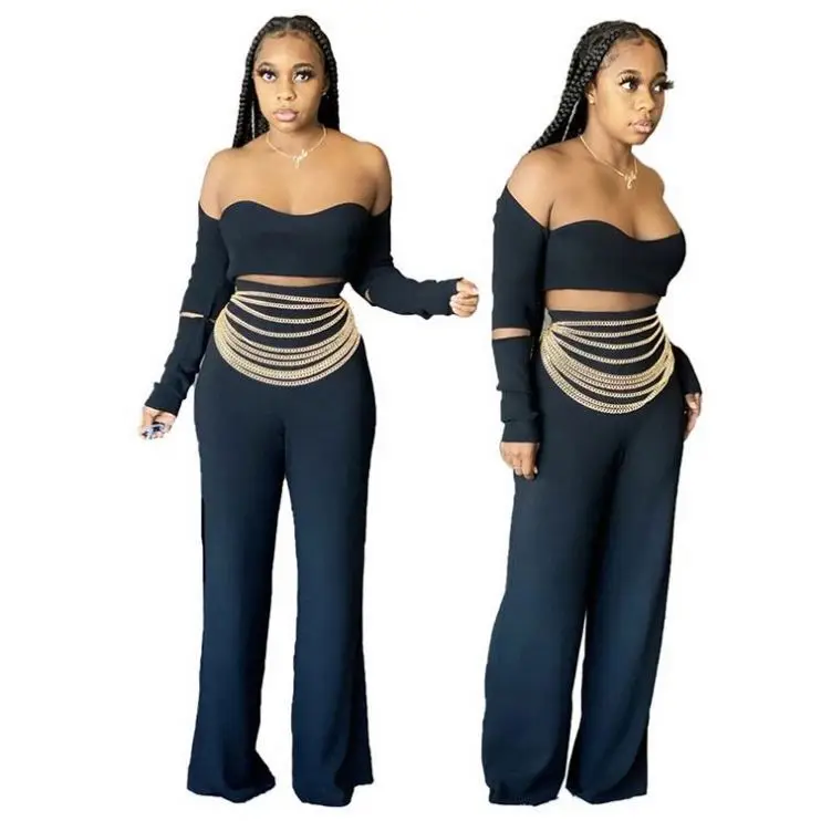 Best Selling Night Club Evening Off Shoulder Crop Top Party Flared Pants Two Piece Set Women Clothing Ladies
Best Selling Night Club Evening Off Shoulder Crop Top Party Flared Pants Two Piece Set Women Clothing Ladies
