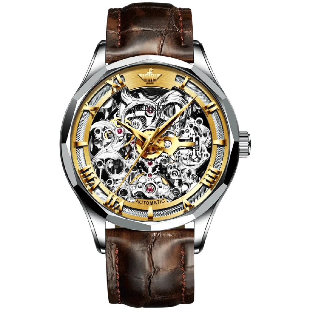 OUPINKE 3168 High quality Customized Black Leather Luxury Brand Automatic Watches skeleton Mechanical Watches Men
OUPINKE 3168 High quality Customized Black Leather Luxury Brand Automatic Watches skeleton Mechanical Watches Men