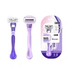 Female shaving razor fully surrounded lubricating strip with four blades top quality system razor
