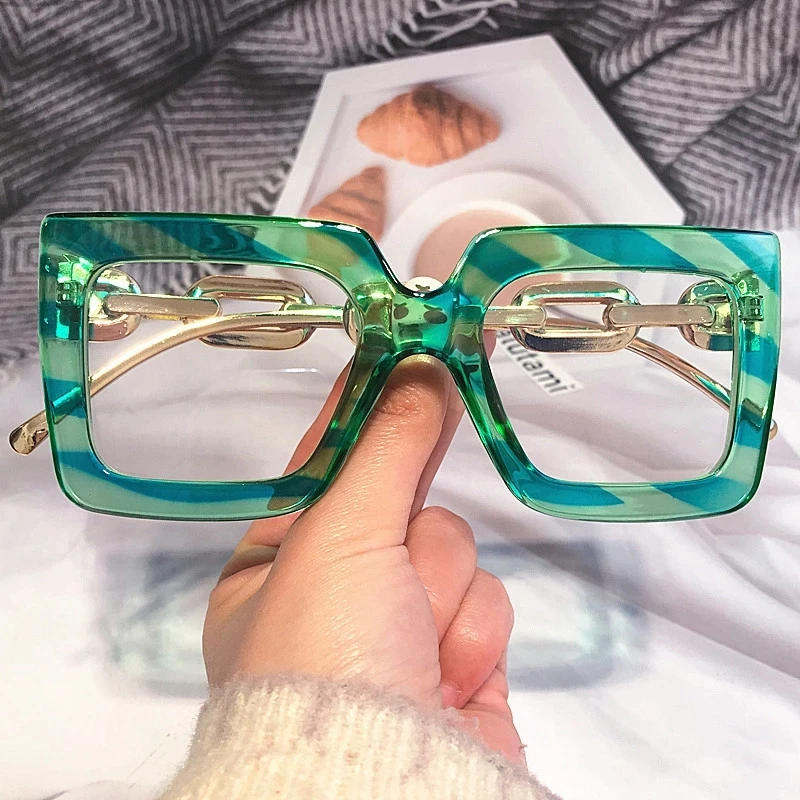 0613 Unique Chain Leg Square Glasses For Computer Anti blue Light Eyeglasses Frame Fashion Oversized Green Leopard Clear Eyewear
0613 Unique Chain Leg Square Glasses For Computer Anti blue Light Eyeglasses Frame Fashion Oversized Green Leopard Clear Eyewear