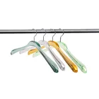Hot coat garment racks custom logo custom crystal transparent plastic coat shirt