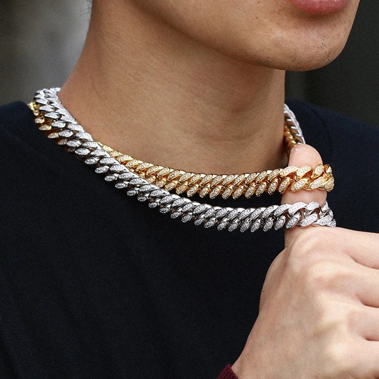 Factory Wholesale Jewelry HipHop Full Diamond Necklace Jewellery Bling Chain Men Necklace Diamond Cuban Chain
Factory Wholesale Jewelry HipHop Full Diamond Necklace Jewellery Bling Chain Men Necklace Diamond Cuban Chain