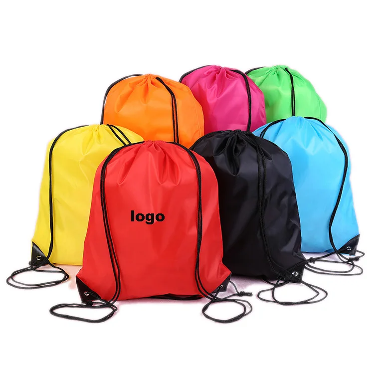 custom outdoor sport polyester drawstring bags gym waterproof storage nylon drawstring bag