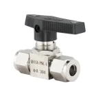 Compression 6000PSI Double Ferrule Tube Two Way Ball Valve Stainless Steel Ball Valve with Black Handle