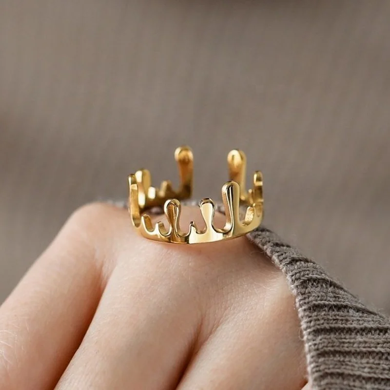 No Easy Fade Stainless Steel 18K Gold Plated Jewelry Modern Stylish Adjustable Princess Crown Rings for Women, Gold color
No Easy Fade Stainless Steel 18K Gold Plated Jewelry Modern Stylish Adjustable Princess Crown Rings for Women, Gold color