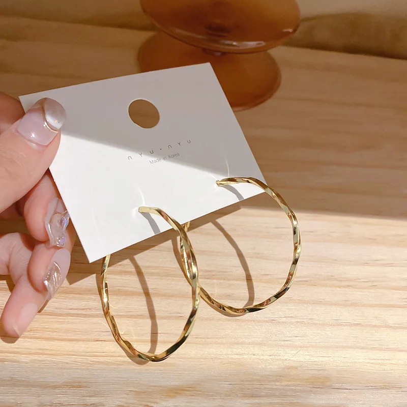 Trendy Minimalist Gold Plated Big Hoop Circle S925 Silver Pin Twist Helix Earrings For Women
Trendy Minimalist Gold Plated Big Hoop Circle S925 Silver Pin Twist Helix Earrings For Women