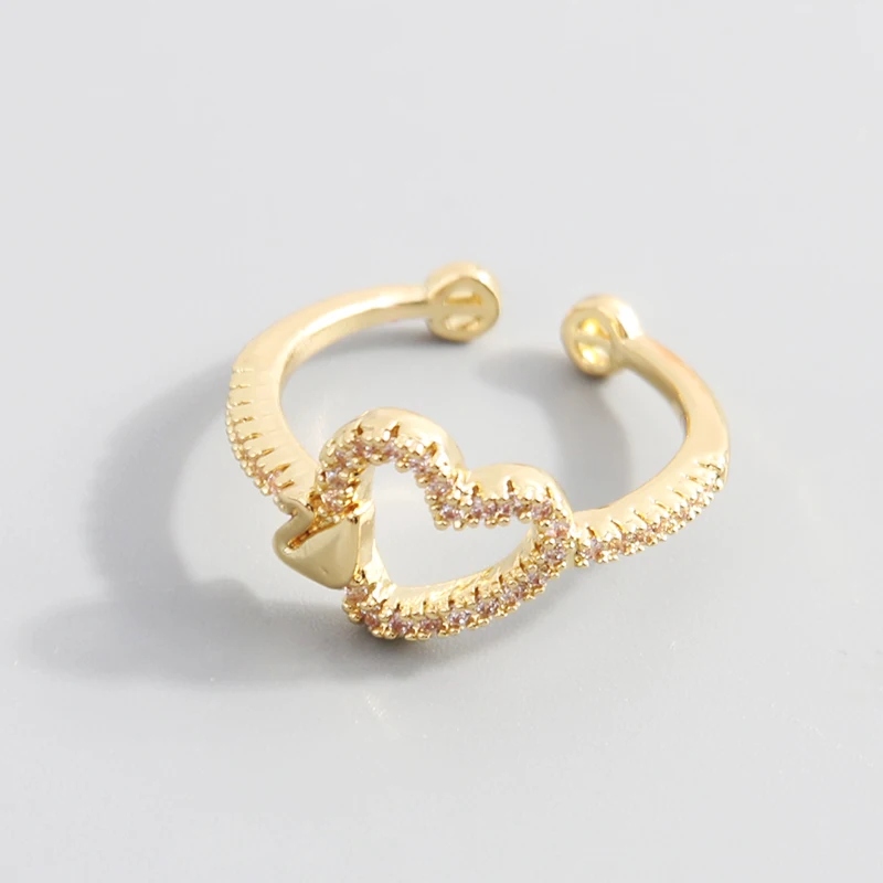 Creative Heart-Shaped Open Ring Silver-Plated Gold-Plated Ring Jewelry, Picture shows
Creative Heart-Shaped Open Ring Silver-Plated Gold-Plated Ring Jewelry, Picture shows