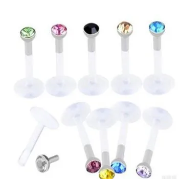 Bioplast Flexible Colorful Gem Push-in Labret Stud Lip Ring Piercing Charming Fashion Ear Cartilage Tragus Jewelry
Bioplast Flexible Colorful Gem Push-in Labret Stud Lip Ring Piercing Charming Fashion Ear Cartilage Tragus Jewelry